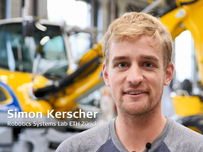 Simon Kerscher from the University of Zürich has been working on the robotic excavator for one year.