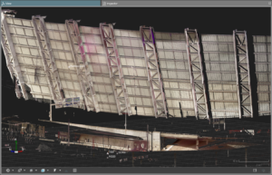 Point cloud captured with MS60 visualised on Infinity.
