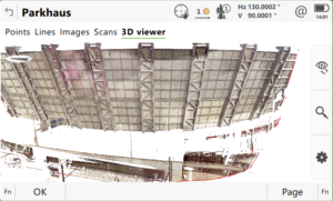 Point cloud captured with MS60 visualised on Captivate.