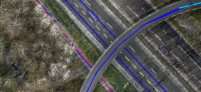 3D point cloud image of a highway
