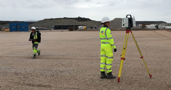 reality capture technology being used to capture a heavy construction site