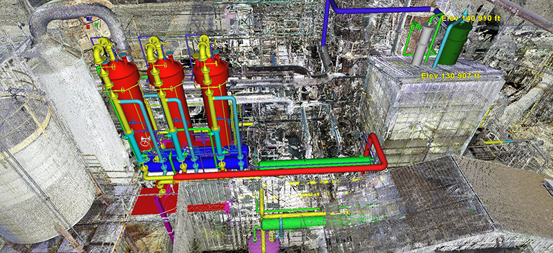 3D data image of tank inspection pipes