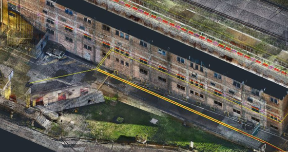Point cloud of a building created by Natisoft