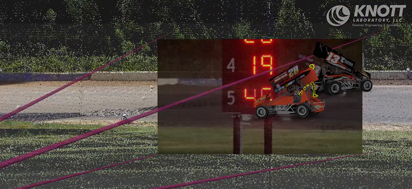 Knott Laboratory animated point-cloud of the NASCAR crash